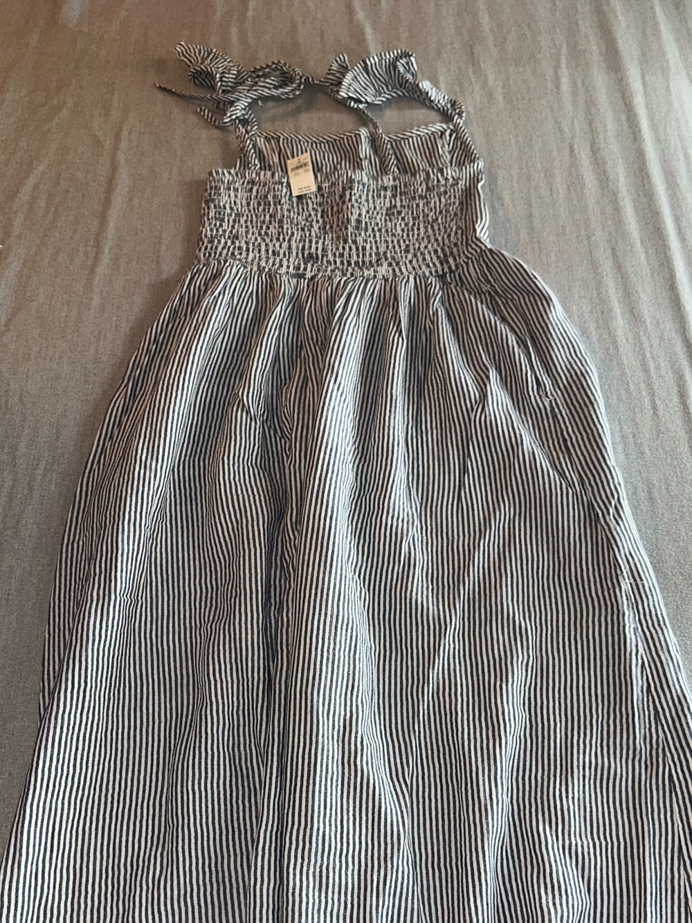 aerie Blue and White Pinstripe Midi Sundress - Picture 6 of 6